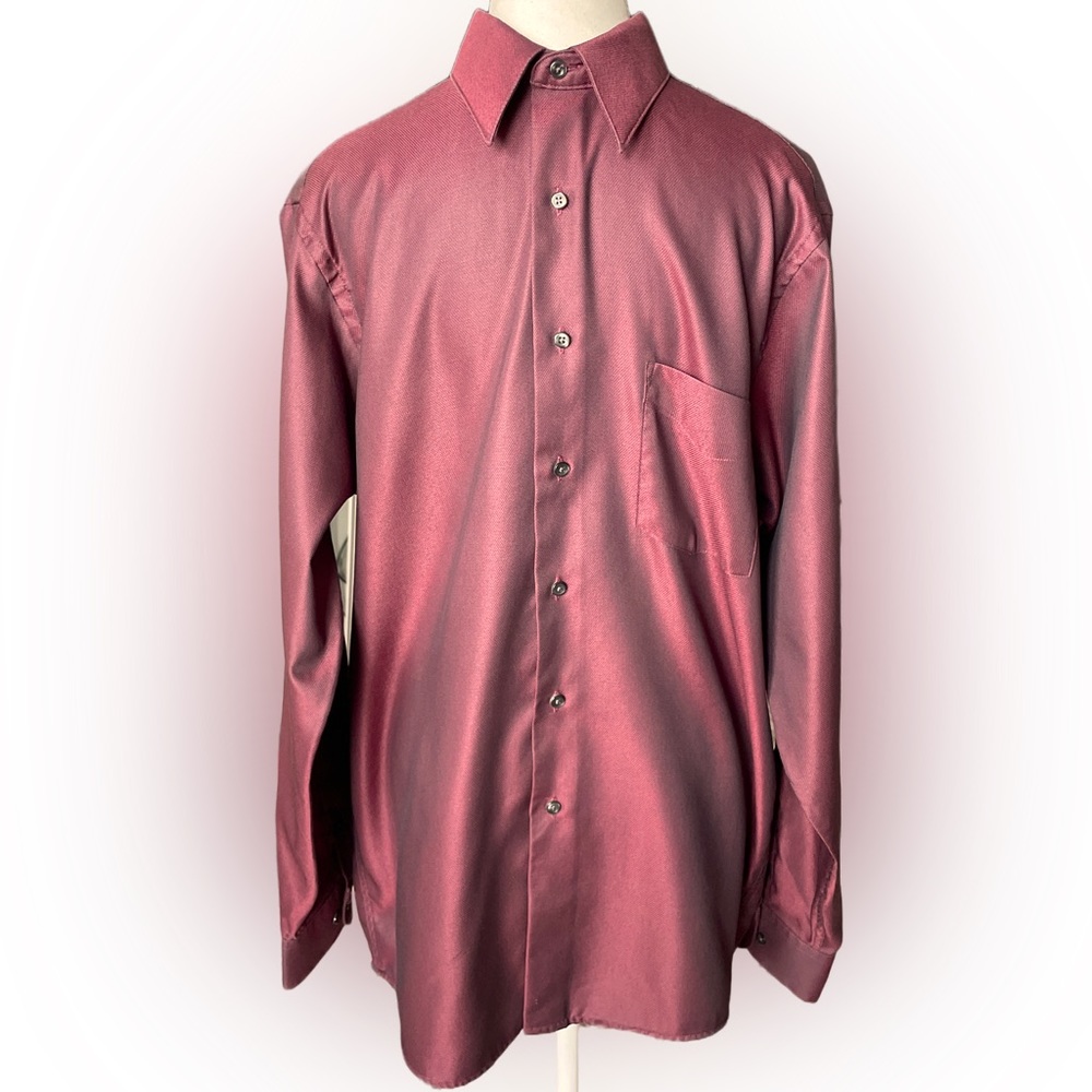 Van Heusen Wrinkle Free Maroon Buttondown Dress Shirt